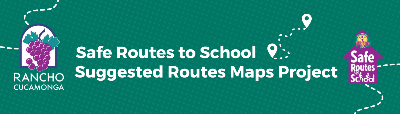 Safe Routes to school banner with city logo
