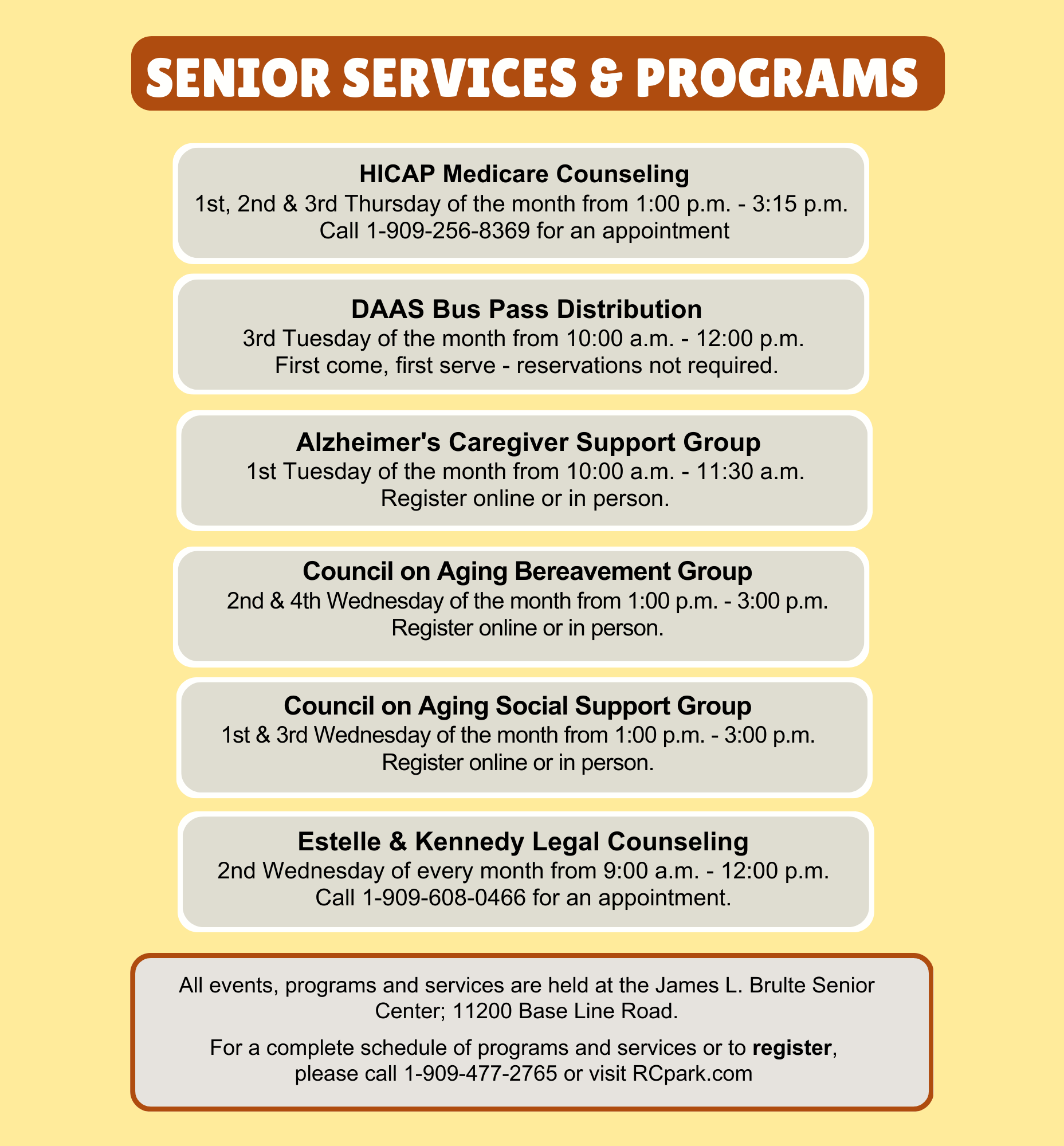 James L. Brulte Senior Center. September Workshop and programs