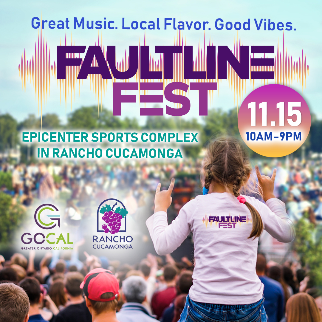 Faultline Fest text with people enjoying live music outdoors 