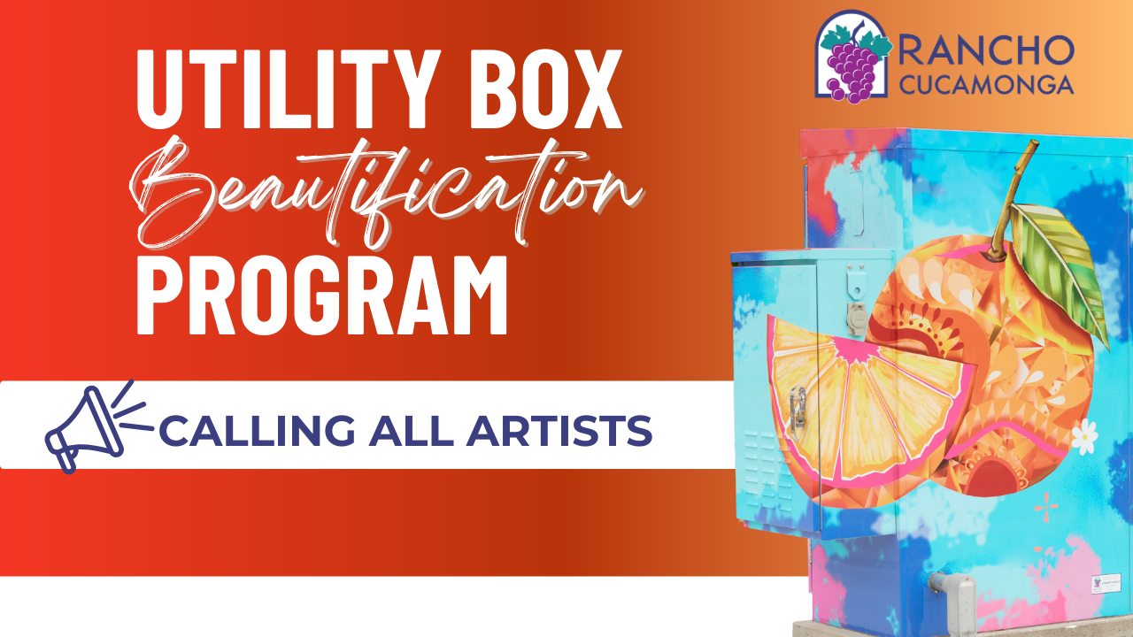 Utility Box wrapped in a design featuring a citrus orange