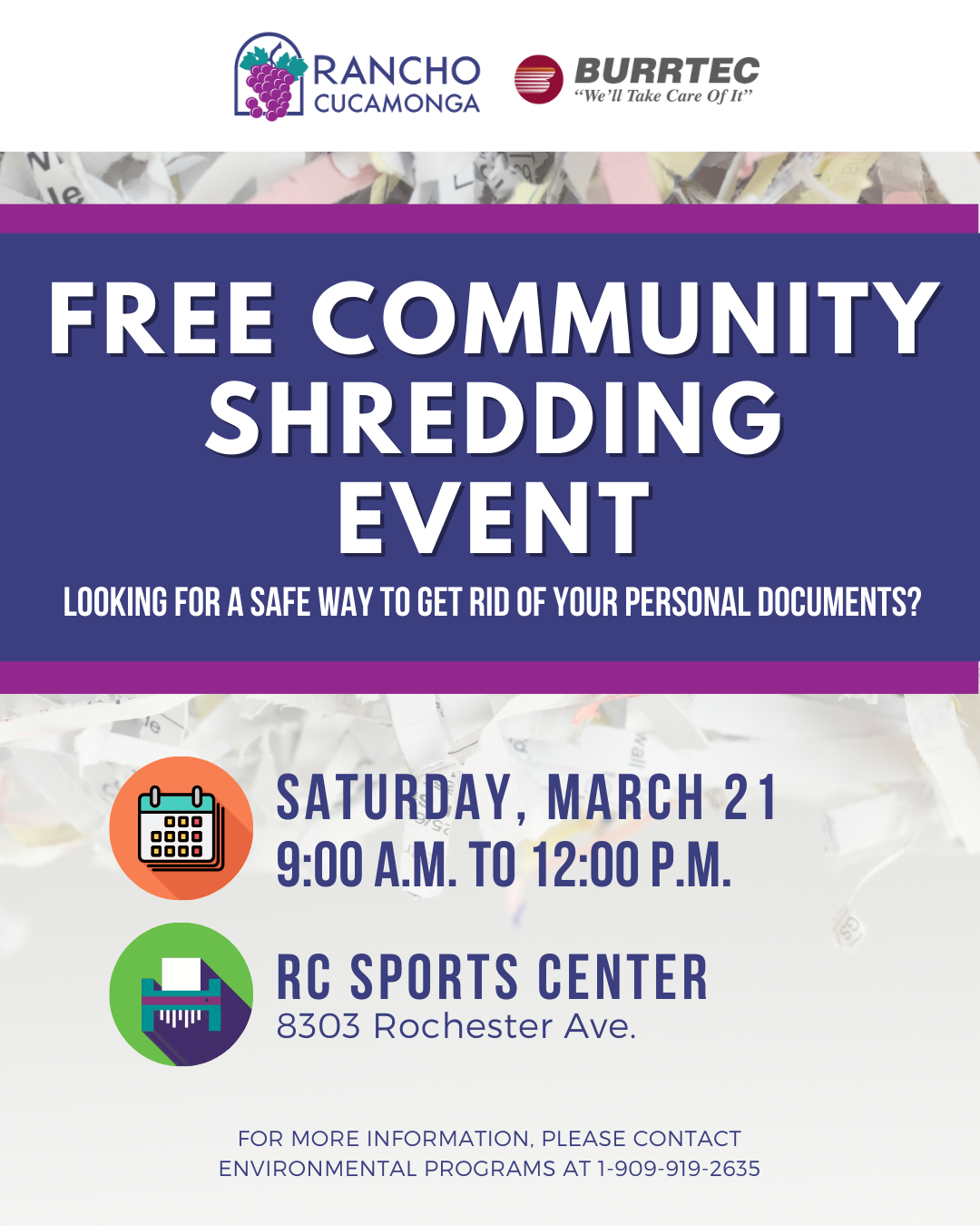 Flyer with Shred Event Information