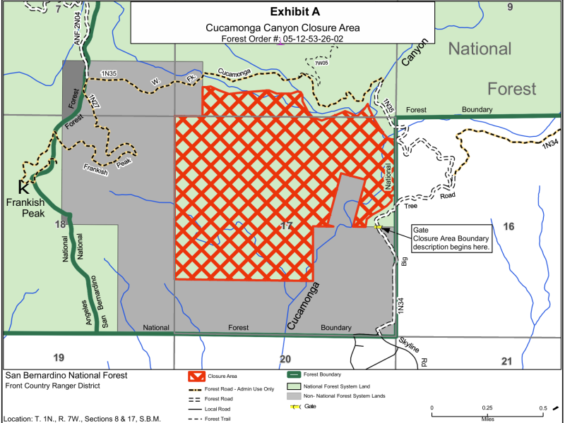 USFS Cucamonga Canyon Map Updated