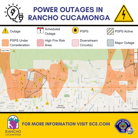 Rancho Cucamonga Power Outages map graphic