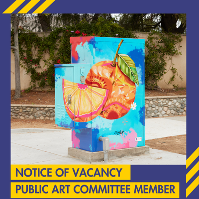 Notice of Vacancy Public Art Committee Member, Utility Box