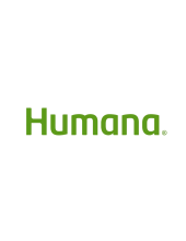 Green colored text, Humana logo.
