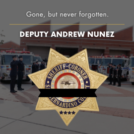 Deputy Andrew Nunez graphic with Sheriff logo and mourning badge