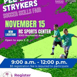 Pee Wee Strykers Soccer Skills Fair New Location
