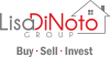 Company logo of Lisa Di Noto Group. A gray outline of a house behind "Lisa Di Noto Group." Bottom of the logo reads "Buy, Sell, and Invest."