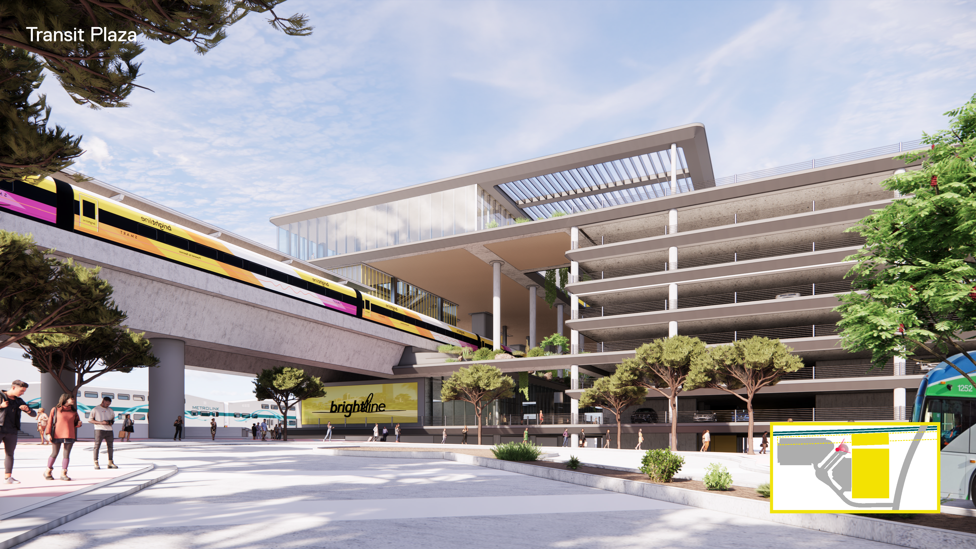 Rendering of the Brightline West Rancho Cucamonga Station