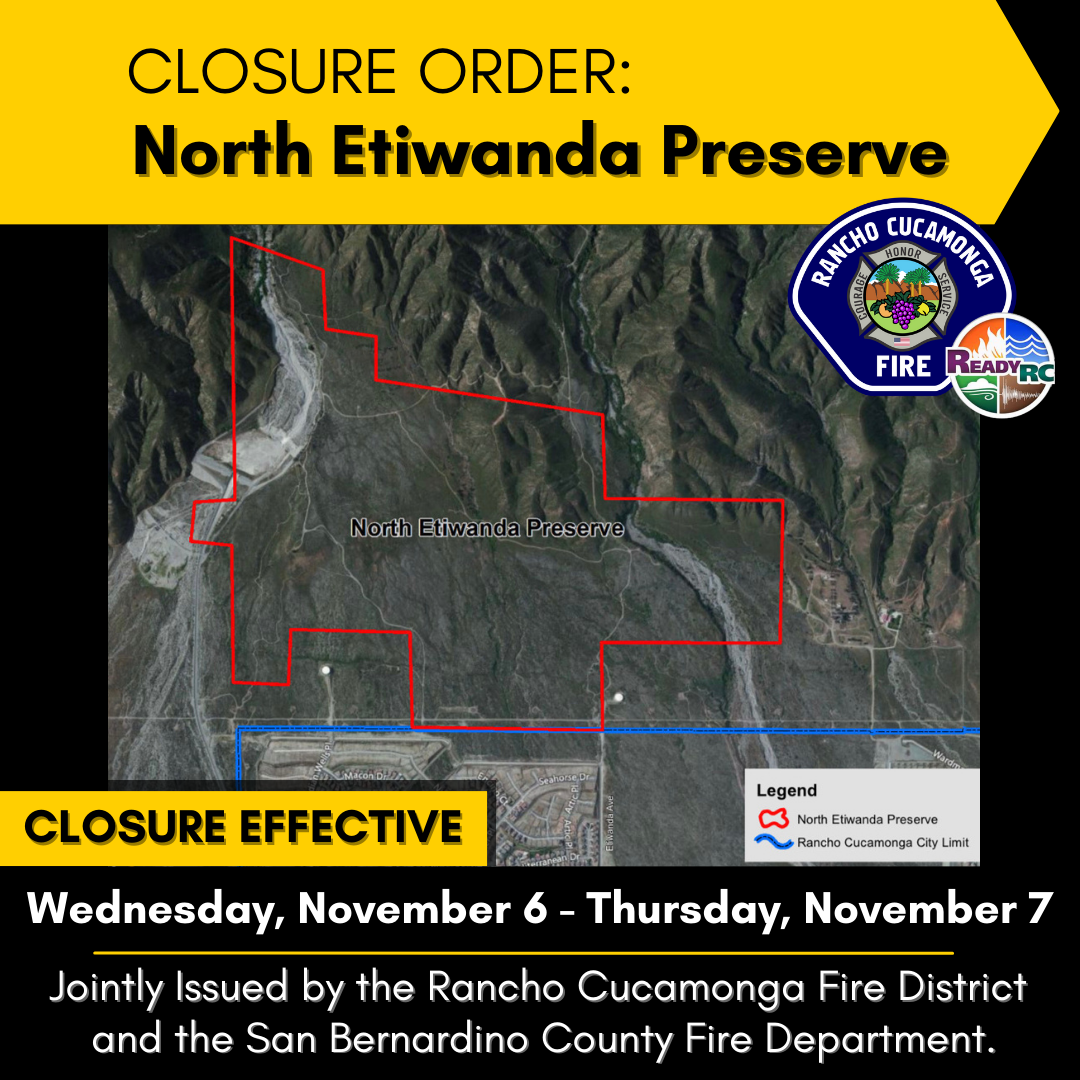 North Etiwanda Preserve Closure