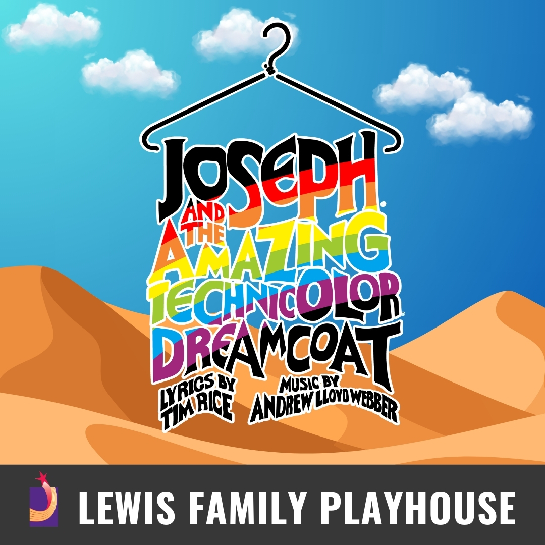Joseph and the Amazing Technicolor Dreamcoat logo Lewis Family Playhouse logo