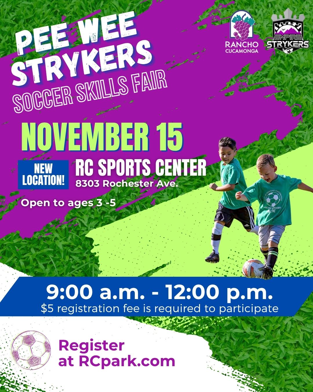 Pee Wee Strykers Soccer Skills Fair New Location