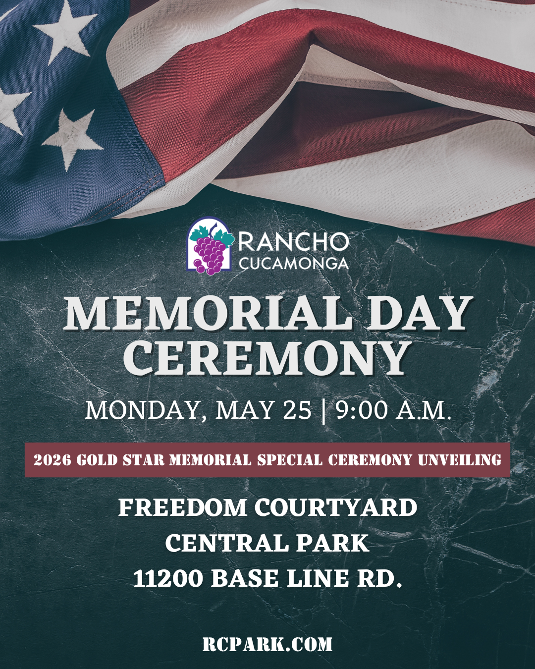 Memorial Day Ceremony. Image: American Flag