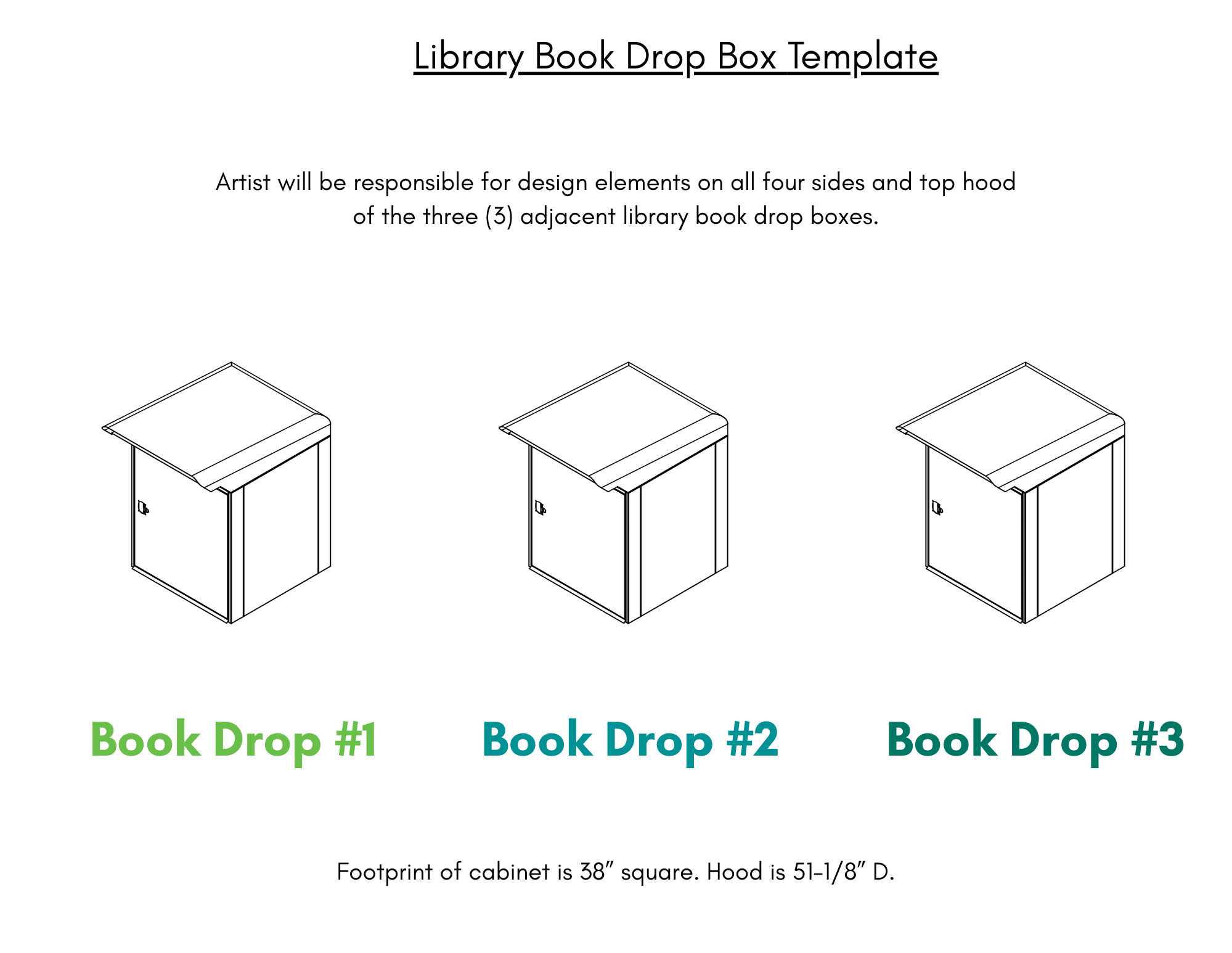 Image of 3 library book drop templates