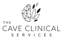 The Cave Clinical Service logo with geometric shapes