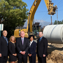 City Council announcing completion of Cucamonga Storm Drain